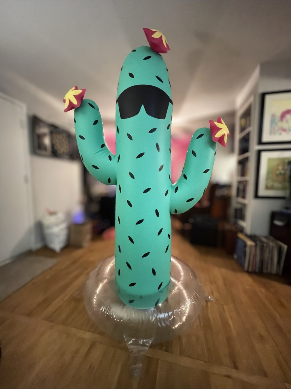 7 ft Inflatable Cactus with Sunglasses and pink flowers - Excellent Condition!